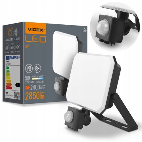 Lampa z Czujnikiem Ruchu Naświetlacz Halogen LED Videx 2850lm 30W IP65 na Arena.pl