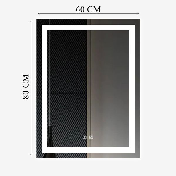 LUSTRO ŁAZIENKOWE 60x80 cm LED , ANTY FOG Przełączniki dotykowee zdjęcie 9