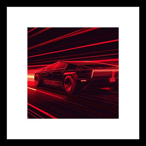 Plakat 20x20cm Prędkość w Czerwonym Neonie na Arena.pl