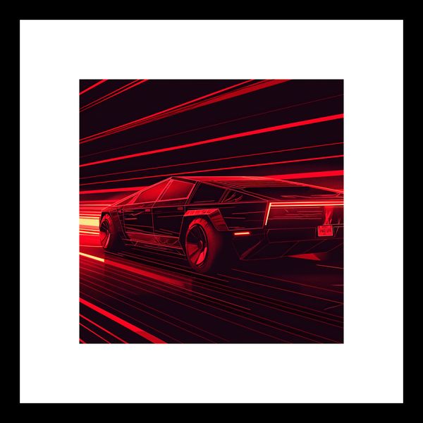 Plakat 20x20cm Prędkość w Czerwonym Neonie zdjęcie 3