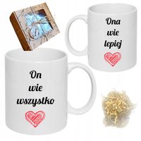 PREZENT NA WALENTYNKI ONA ON ZESTAW PREZENTOWY KUBKI DLA NIEJ I DLA NIEGO