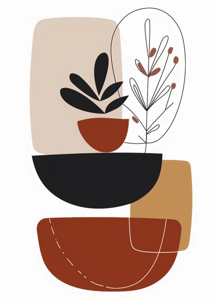 Plakat 13x18cm Botaniczna Abstrakcja zdjęcie 1