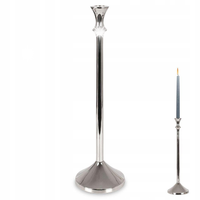 Świecznik Dekoracyjny Ozdobny Aluminiowy Srebrny ORION 40 cm