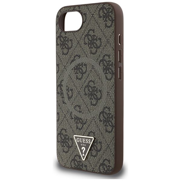 etui guess 4g ring triangle logo magsafe do iphone 16e brązowy zdjęcie 6