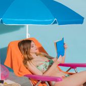 parasol plażowy łamany wbijany 200cm niebieski