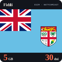 Karta eSIM Internet Fidżi 5 GB na 30 dni - bez rejestracji