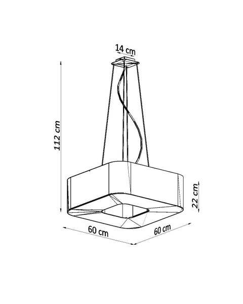 LAMPA wisząca SL.0784 abażurowa OPRAWA zwis kwadratowy czarny zdjęcie 4