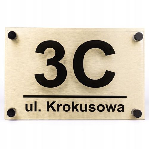 TABLICZKA Z NUMEREM DOMU | ADRESOWA | PLEKSA i ALUMINIUM + DYSTANSE i KOŁKI na Arena.pl
