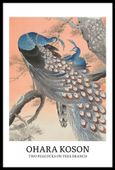 Plakat 40x60cm Design Two Peacocks, Koson Vintage do Salonu