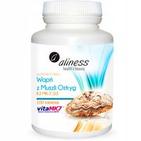 Aliness WAPŃ z MUSZLI OSTRYG z K2 MK7 i D3 100tab Mocne Kości Zęby