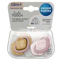 CANPOL Smoczek uspokajający silikonowy symetryczny 18m+ GOLD różowy 2 sz