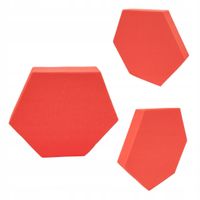 Pianka akustyczna | Gąbka wygłuszająca HEXAGON 32x28x3 cm - czerwony