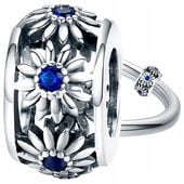 CHARMS KWIATKI srebro koralik beads cyrkonia charmsy srebro pr 925