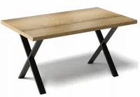 STÓŁ DO KUCHNI JADALNI SALONU METALOWE NOGI X LOFTOWY 135x65CM DĄB HALIFAX
