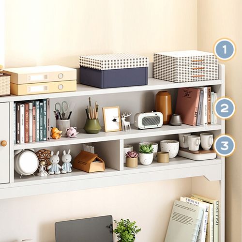 BIURKO KOMPUTEROWE BIAŁE LOFT POD LAPTOP KOMPUTER NOWOCZESNE Z 7 PÓŁKAMI na Arena.pl