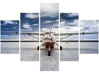 70 100CM OBRAZ 5 ELEM SAMOLOT ŚMIGŁOWY DRUK PŁÓTNO