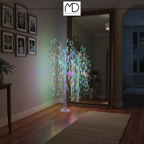 Wierzba świecąca 240 led drzewko świąteczna dekoracja 180 cm zimna biała na Arena.pl