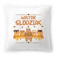 Poduszka Dla Wiktora Na Urodziny Ze Zdjęciem Na Prezent Biała 40X40 Cm