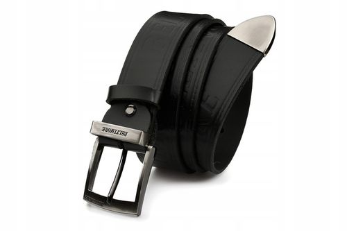 PASEK do spodni MĘSKI szeroki SKÓRZANY CZARNY r100 na Arena.pl