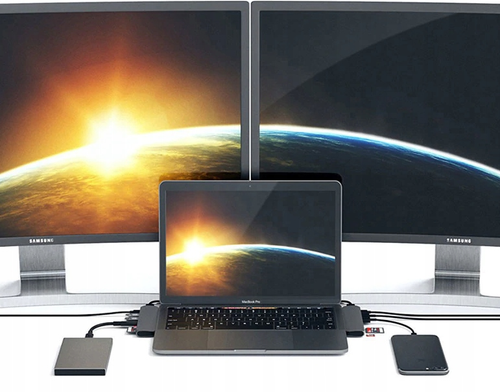 adapter hub przejściówka usb-c usb thunderbolt hdmi 4k do macbook pro air na Arena.pl