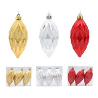 BOMBKI CHOINKOWE ZAWIESZKI KOMPLET 3szt  Srebrne