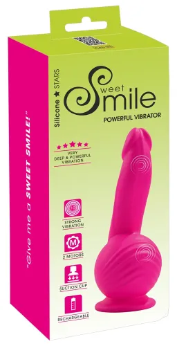 sweet smile powerful vibrator 19 cm przyssawka, silikon rożowy na Arena.pl
