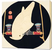 Obraz 70x70cm A White Macaw, Jakuchu Japoński Vintage