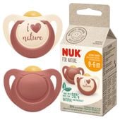 NUK Smoczek uspokajający anatomiczny lateksowy FOR NATURE RÓŻOWY 2 sztuki 0-6 m