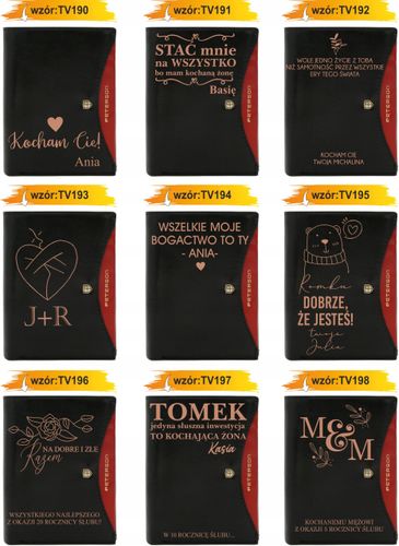 Portfel męski skórzany GRAWEROWANY prezent dla brata twój napis tekst na Arena.pl