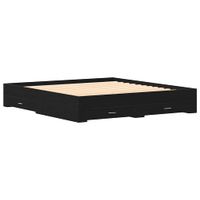 Rama łóżka z szufladami z szufladą Czarny dąb 180 x 200 cm