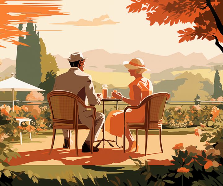 Plakat 60x50cm Retro Randka zdjęcie 1