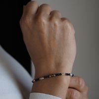 Bransoletka mix - Turmalin, cytryn, kwarc różowy i srebro