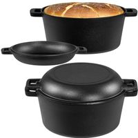 GARNEK ŻELIWNY 26CM GĘSIARKA BRYTFANNA 4,5L Z POKRYWĄ DO PIECZENIA CHLEBA