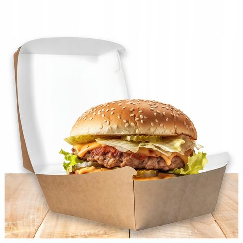 Opakowanie na Hamburgera Pudełko Burger Box Kraft Duże 150x150x80mm 100szt na Arena.pl