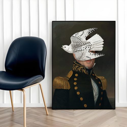 Plakat portret pop art generał 40x50 cm w czarnej ramie na Arena.pl