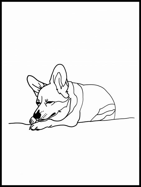 Plakat 75x100cm Śpiący Corgacz zdjęcie 2