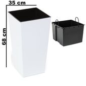 Doniczka wysoka z wkładem połysk Biały H 680 mm