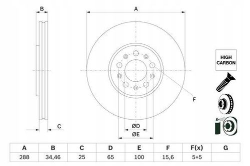 TARCZA HAM PRZOD 288X25 V BOSCH na Arena.pl