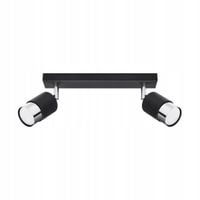 Lampa sufitowa NERO czarny/chrom 2xGU10 10W regulowana Sollux Lighting