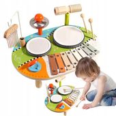 MUZYCZNY STOLIK Z DREWNA INTERAKTYWNY SENSORYCZNY MONTESSORI EDUKACYJNY