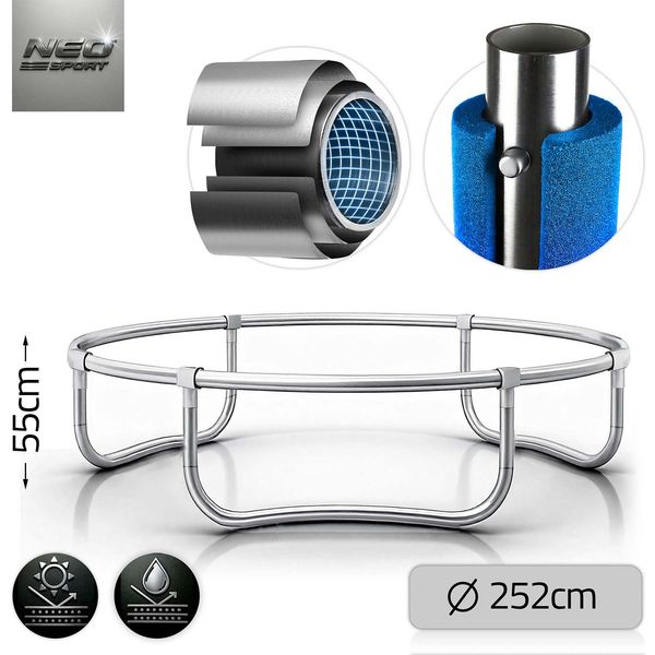 Trampolina ogrodowa 8ft/252cm z siatką wewnętrzną i drabinką Neo-Sport zdjęcie 4