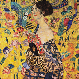Reprodukcje obrazów Lady with fan - Gustav Klimt Rozmiar - 70x70