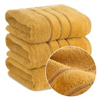 Ręcznik kąpielowy miękki puszysty gram. 500 GSM 50x90 SIBEL musztardowy