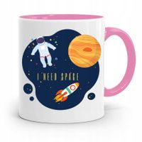 Kubek Różowy Na Dzień Dziecka I Need Space Z Nadrukiem Ze Zdjęciem
