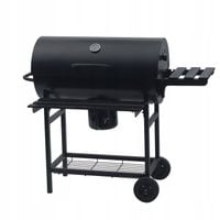 GRILL OGRODOWY WĘGLOWY Z POKRYWĄ DUŻY Z PÓŁKAMI POPIELNIK CZARNY GRAND