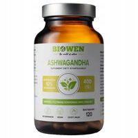 Biowen ASHWAGANDHA 400 mg ADAPTOGEN 120 kaps na STRES PAMIĘĆ NERWY Krążenie