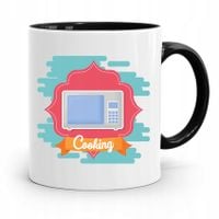 Kubek Czarny Prezent Dla Kucharza Kucharki Cooking Z Nadrukiem Ze Zdjęciem