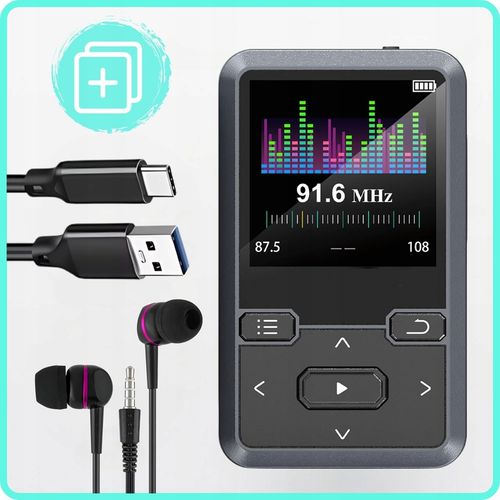 Odtwarzacz MP3 Bluetooth Przenośny 32GB Muzyka Radio fm Krokomierz na Arena.pl