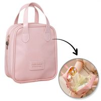 kosmetyczka organizer na kosmetyki z rączką 17x7x19cm różowa ks128r