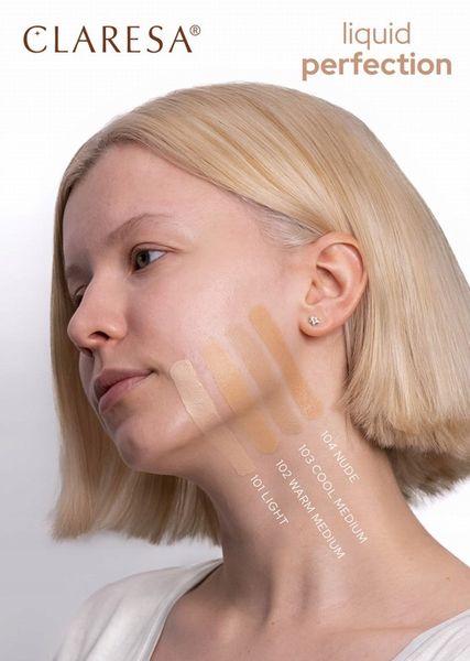 CLARESA 2W1 KOREKTOR I PODKŁAD KRYJĄCY LIQUID PERFECTION 102 WARM MEDIUM34G zdjęcie 2